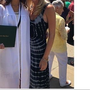 Tie dye maxi dress with low open back